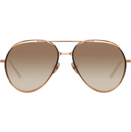 Linda Farrow - Matisse Aviator Sunglasses in Rose Gold - LFL1207C2SUN - Linda Farrow Eyewear - Avvenice