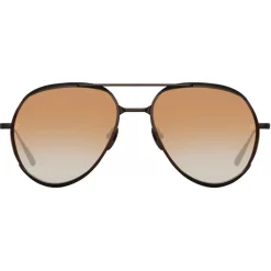 Linda Farrow - Matisse Aviator Sunglasses in Matt Nickel Camel (Men’s) - LFL1207C5SUN - Linda Farrow Eyewear - Avvenice