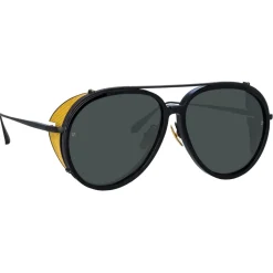 Linda Farrow - Maverick Aviator Sunglasses in Nickel - LFL1358C1SUN - Linda Farrow Eyewear - Avvenice
