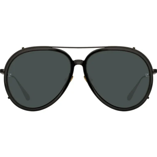 Linda Farrow - Maverick Aviator Sunglasses in Nickel - LFL1358C1SUN - Linda Farrow Eyewear - Avvenice
