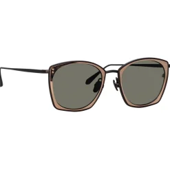 Linda Farrow - Milo Square Sunglasses in Nickel Rose Gold - LFL1338C7SUN - Linda Farrow Eyewear - Avvenice