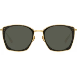 Linda Farrow - Milo Square Sunglasses in Yellow Gold - LFL1338C4SUN - Linda Farrow Eyewear - Avvenice