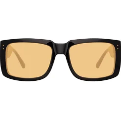 Linda Farrow - Morrison Rectangular Sunglasses in Black Orange - LFL1027C7SUN - Linda Farrow Eyewear - Avvenice