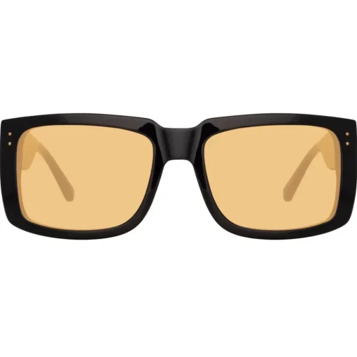 Linda Farrow - Morrison Rectangular Sunglasses in Black Orange - LFL1027C7SUN - Linda Farrow Eyewear - Avvenice