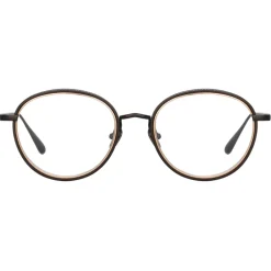 Linda Farrow - Moss Oval Optical Glasses in Matt Nickel - LFL1227C3OPT - Linda Farrow Eyewear - Avvenice