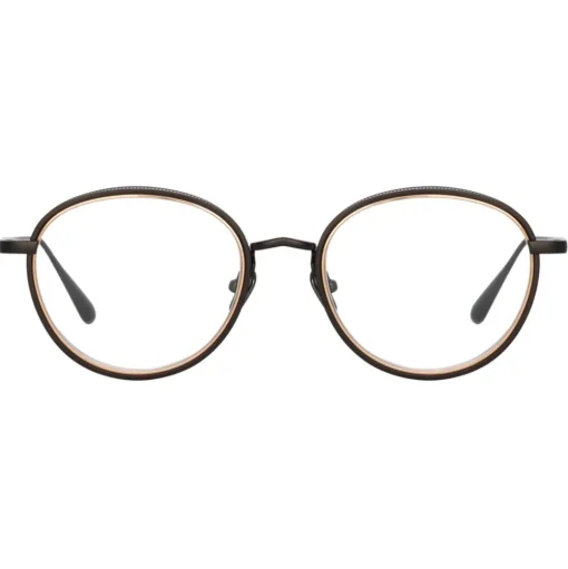 Linda Farrow - Moss Oval Optical Glasses in Matt Nickel - LFL1227C3OPT - Linda Farrow Eyewear - Avvenice