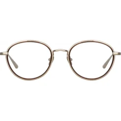 Linda Farrow - Moss Oval Optical Glasses in Light Gold - LFL1227C2OPT - Linda Farrow Eyewear - Avvenice