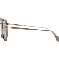 Linda Farrow - Moss Oval Optical Glasses in Light Gold - LFL1227C2OPT - Linda Farrow Eyewear - Avvenice