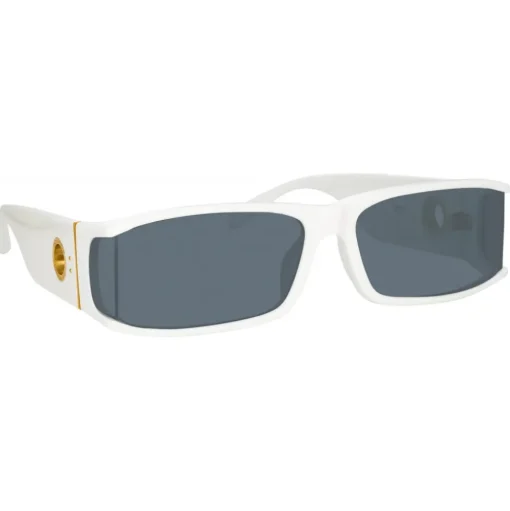 Linda Farrow - Mya Rectangular Sunglasses in White - LFL1274C3SUN - Linda Farrow Eyewear - Avvenice