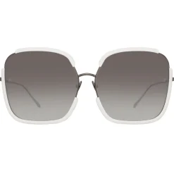 Linda Farrow - Natalia Oversized Sunglasses in White - LFL1210C4SUN - Linda Farrow Eyewear - Avvenice