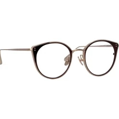 Linda Farrow - Neusa Oval Optical Glasses in Light Gold - LFL1420C3OPT - Linda Farrow Eyewear - Avvenice