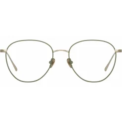 Linda Farrow - Raif Square Optical Glasses in Light Gold Khaki - LFL819C31OPT - Linda Farrow Eyewear - Avvenice
