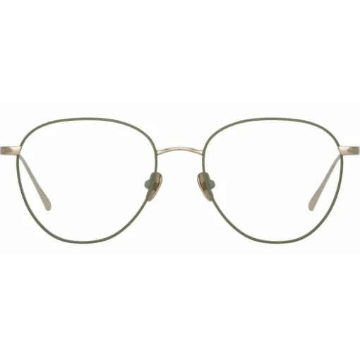 Linda Farrow - Raif Square Optical Glasses in Light Gold Khaki - LFL819C31OPT - Linda Farrow Eyewear - Avvenice