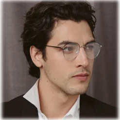 Linda Farrow - Raif Square Optical Glasses in White Gold - LFL819C25OPT - Linda Farrow Eyewear - Avvenice