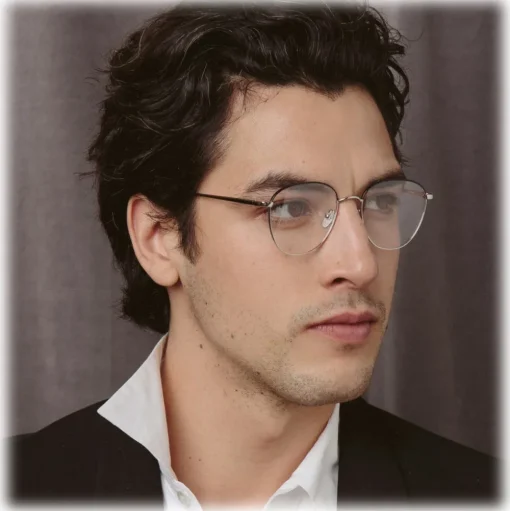 Linda Farrow - Raif Square Optical Glasses in White Gold - LFL819C25OPT - Linda Farrow Eyewear - Avvenice