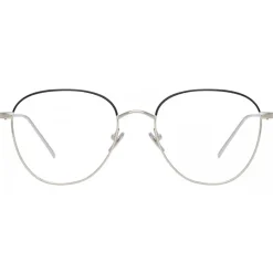 Linda Farrow - Raif Square Optical Glasses in White Gold Black - LFLC819C25OPT - Linda Farrow Eyewear - Avvenice