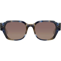 Linda Farrow - Ramon Rectangular Sunglasses in Blue Tortoiseshell - LFL1270C3SUN - Linda Farrow Eyewear - Avvenice