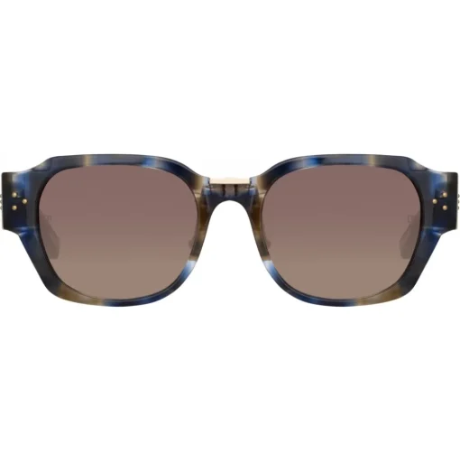 Linda Farrow - Ramon Rectangular Sunglasses in Blue Tortoiseshell - LFL1270C3SUN - Linda Farrow Eyewear - Avvenice