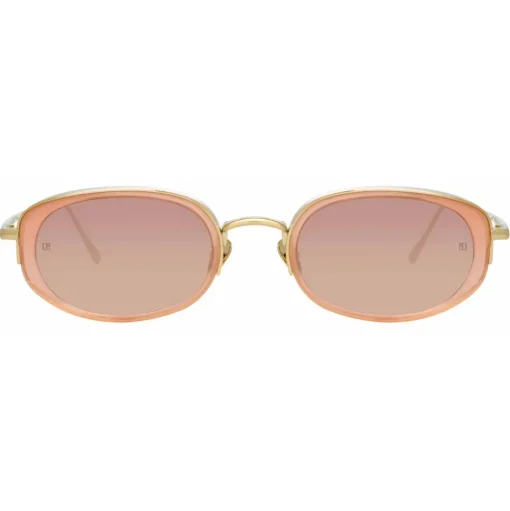 Linda Farrow - Rosie Oval Sunglasses in Nectarine - LFL1142C3SUN - Linda Farrow Eyewear - Avvenice