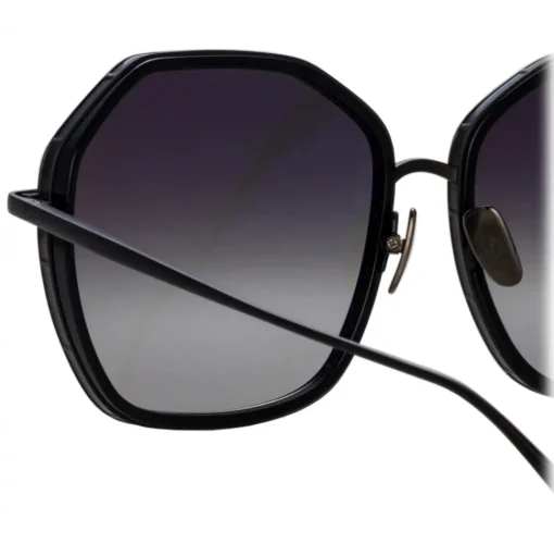 Linda Farrow - Rowe Oversize Sunglasses in Matt Nickel - LFL1432C3SUN - Linda Farrow Eyewear - Avvenice