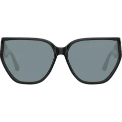 Linda Farrow - Sabine Oversized Sunglasses in Black - LFL1298C1SUN - Linda Farrow Eyewear - Avvenice