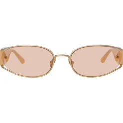Linda Farrow - Shelby Cat Eye Sunglasses in Peach - LFL1157C5SUN - Linda Farrow Eyewear - Avvenice