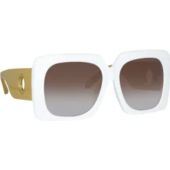 Linda Farrow - Sierra Oversized Sunglasses in White - LFL1346C4SUN - Linda Farrow Eyewear - Avvenice