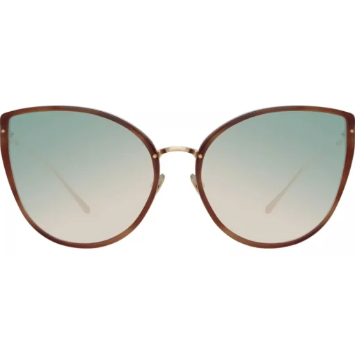 Linda Farrow - Silvie Cat Eye Sunglasses in Horn - LFL1244C4SUN - Linda Farrow Eyewear - Avvenice