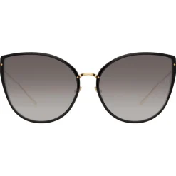 Linda Farrow - Silvie Cat Eye Sunglasses in Black - LFL1244C1SUN - Linda Farrow Eyewear - Avvenice