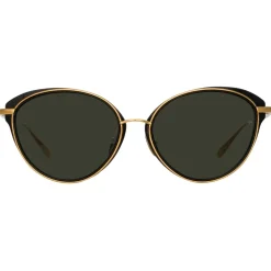 Linda Farrow - Song Cat Eye Sunglasses in Yellow Gold and Black - LFL1445C1SUN - Linda Farrow Eyewear - Avvenice