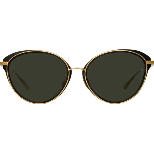Linda Farrow - Song Cat Eye Sunglasses in Yellow Gold and Black - LFL1445C1SUN - Linda Farrow Eyewear - Avvenice