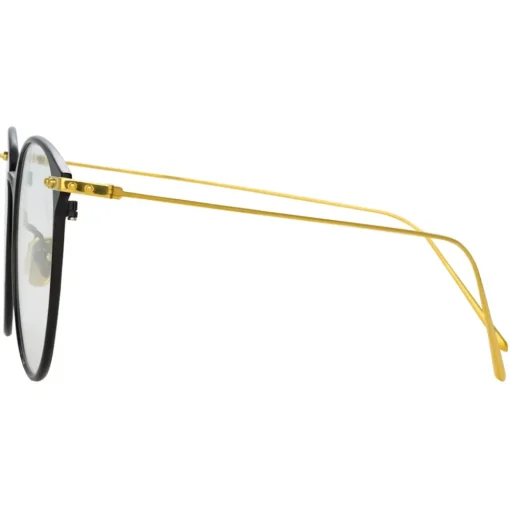 Linda Farrow - Sophia A Oval Optical Glasses in Black Yellow Gold - LF45AC1OPT - Linda Farrow Eyewear - Avvenice