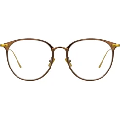 Linda Farrow - Sophia A Oval Optical Glasses in Brown - LF45AC3OPT - Linda Farrow Eyewear - Avvenice