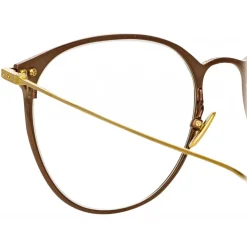 Linda Farrow - Sophia A Oval Optical Glasses in Brown - LF45AC3OPT - Linda Farrow Eyewear - Avvenice