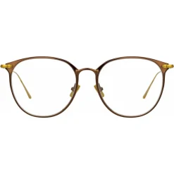 Linda Farrow - Sophia Oval Optical Glasses in Brown - LF45C3OPT - Linda Farrow Eyewear - Avvenice
