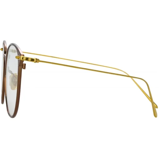 Linda Farrow - Sophia Oval Optical Glasses in Brown - LF45C3OPT - Linda Farrow Eyewear - Avvenice
