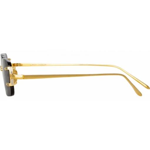 Linda Farrow - Taylor Rectangular Sunglasses in Yellow Gold Grey - LFL1131C1SUN - Linda Farrow Eyewear - Avvenice