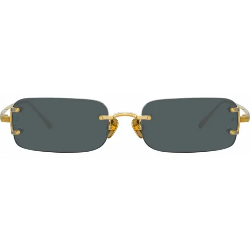 Linda Farrow - Taylor Rectangular Sunglasses in Yellow Gold Grey - LFL1131C1SUN - Linda Farrow Eyewear - Avvenice