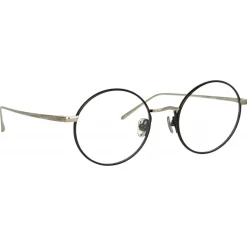 Linda Farrow - The Adams Oval Optical Glasses in Black White Gold (C2) - LFL925C2OPT - Linda Farrow Eyewear - Avvenice