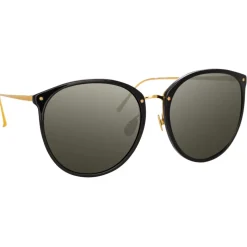 Linda Farrow - The Kings Oversized Sunglasses in Black (C1) - LFL747C1SUN - Linda Farrow Eyewear - Avvenice