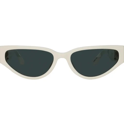 Linda Farrow - Tomie Cat Eye Sunglasses in White - LFL1426C2SUN - Linda Farrow Eyewear - Avvenice
