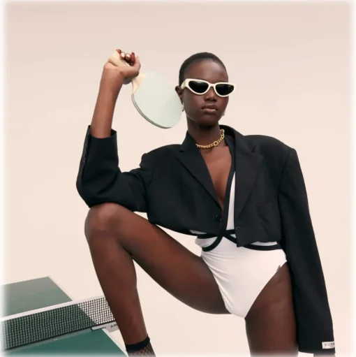 Linda Farrow - Tomie Cat Eye Sunglasses in White - LFL1426C2SUN - Linda Farrow Eyewear - Avvenice