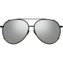 Linda Farrow - Torino Aviator Sunglasses in Nickel - LFL1360C4SUN - Linda Farrow Eyewear - Avvenice