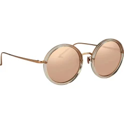 Linda Farrow - Tracy Round Sunglasses in Ash - LFL239C44SUN - Linda Farrow Eyewear - Avvenice
