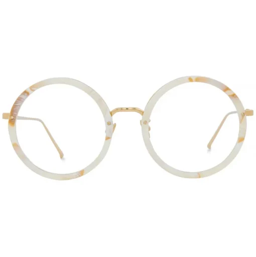 Linda Farrow - Tracy Round Optical Glasses in Quartz - LFL239C55OPT - Linda Farrow Eyewear - Avvenice