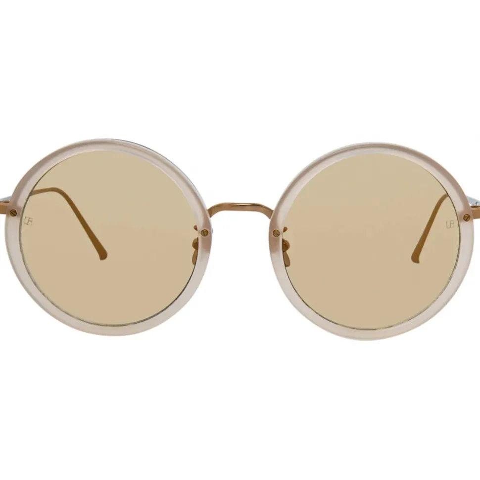 Linda Farrow - Tracy Round Sunglasses in Milky Peach - LFL239C57SUN - Linda Farrow Eyewear - Avvenice