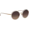Linda Farrow - Tracy Round Sunglasses in Candyfloss - LFL239C46SUN - Linda Farrow Eyewear - Avvenice