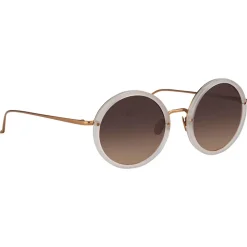 Linda Farrow - Tracy Round Sunglasses in Candyfloss - LFL239C46SUN - Linda Farrow Eyewear - Avvenice