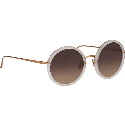 Linda Farrow - Tracy Round Sunglasses in Candyfloss - LFL239C46SUN - Linda Farrow Eyewear - Avvenice