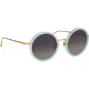 Linda Farrow - Tracy Round Sunglasses in Spearmint - LFL239C48SUN - Linda Farrow Eyewear - Avvenice
